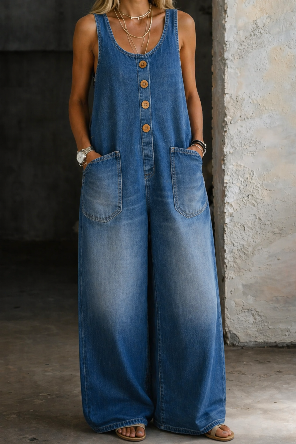 Saylor | Vintage gewaschene Denim-Latzhose – Isabels Modehaus