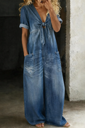 Maya | Overall mit V-Ausschnitt und kurzen Ärmeln – Isabels Modehaus