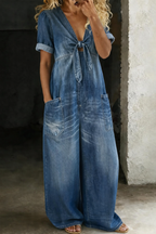 Maya | Overall mit V-Ausschnitt und kurzen Ärmeln – Isabels Modehaus