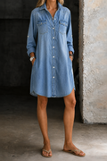 Donna | Lässiges elegantes Jeanshemd-Kleid – Isabels Modehaus