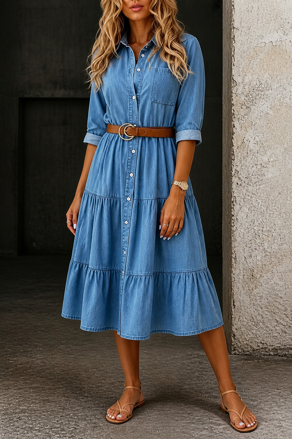 Barbara | Lässiges elegantes Denim-Kleid – Isabels Modehaus