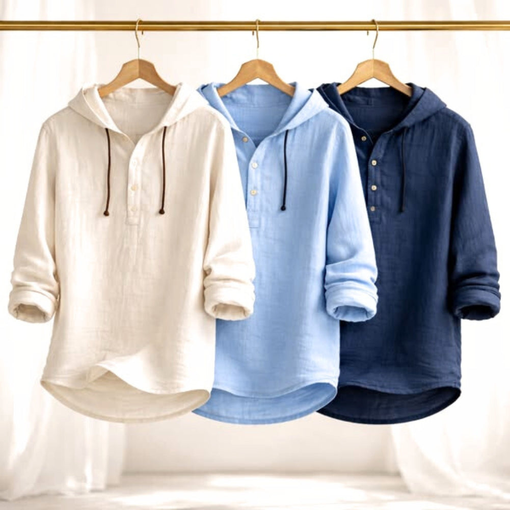Hann | Komfort-Hemd mit Kapuze aus Leinen – Isabels Modehaus (Bild 2)