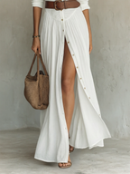 Ursula | Leinen Maxikleid Reverskragen Langarm – Isabels Modehaus (Bild 2)