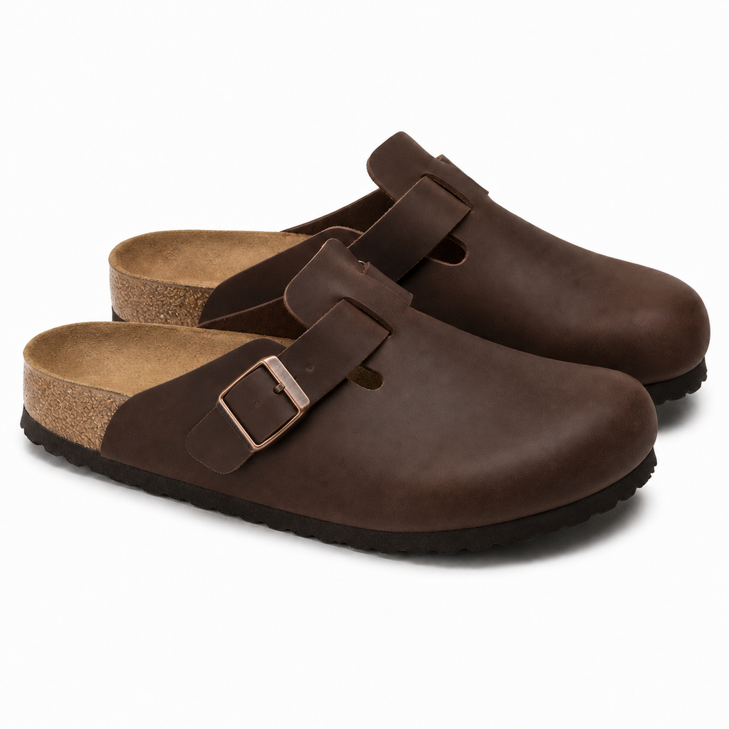 Leder-Pantoletten für Herren