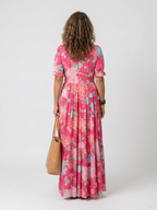 Kurzes ärmelloses V-Ausschnitt Blumen-Midi-Kleid (kopie) – Isabels Modehaus (Bild 6)