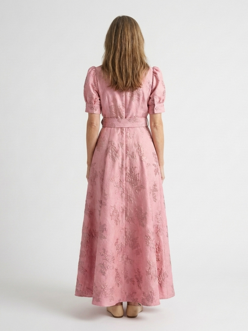 Xanthea | Kurzärmeliges, gebundenes, floral strukturiertes Maxikleid – Isabels Modehaus (Bild 3)