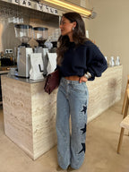 Megan | Wide-Leg-Jeans mit Sternen – Isabels Modehaus (Bild 7)