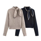 Jessie |Elegant Tie-Neck Knit
