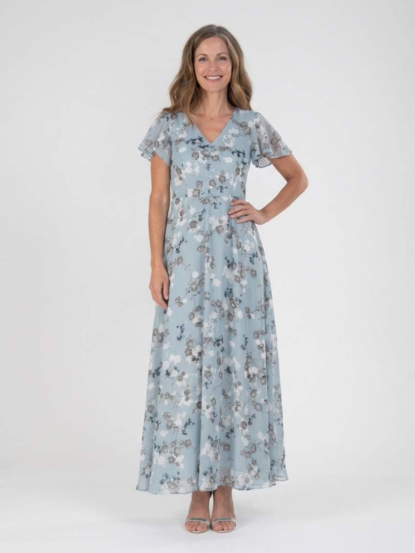 Ismeria | Florales Chiffon Maxikleid – Isabels Modehaus