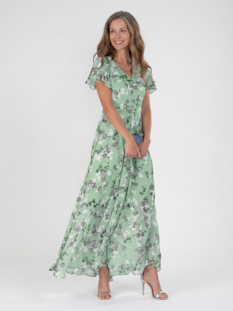 Ismeria | Florales Chiffon Maxikleid – Isabels Modehaus (Bild 4)