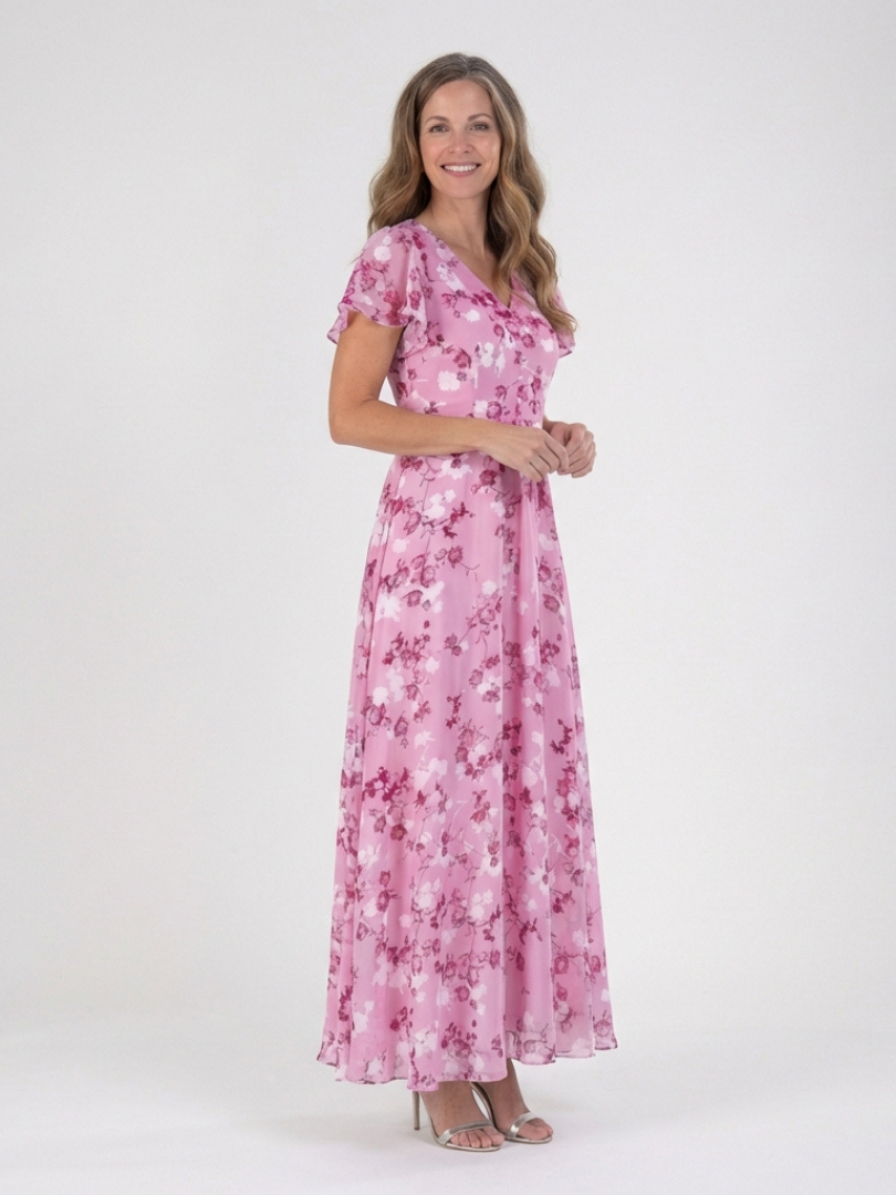 Ismeria | Florales Chiffon Maxikleid – Isabels Modehaus (Bild 6)