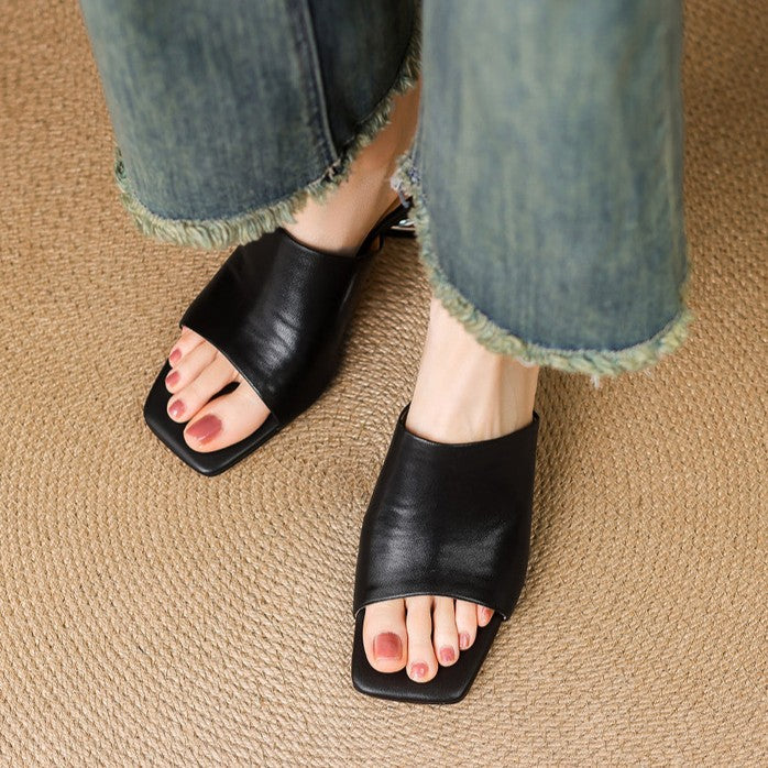 Virelle Curve Leder Mules mit Absatz – Isabels Modehaus (Bild 10)