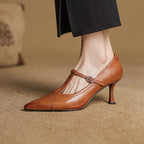 Aveline Leder T-Riemen Pumps – Isabels Modehaus
