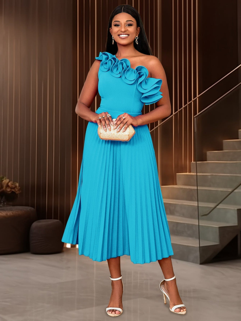 Adi™ - Couture Asymmetrisches Ein-Schulter-Abendkleid – Isabels Modehaus (Bild 3)