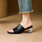 Virelle Curve Leder Mules mit Absatz – Isabels Modehaus (Bild 9)