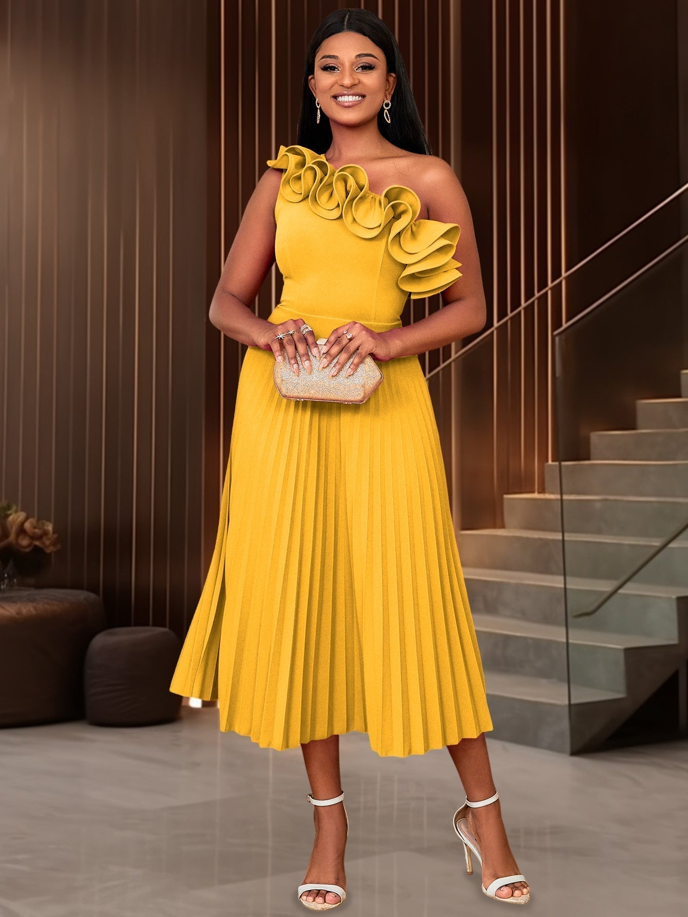Adi™ - Couture Asymmetrisches Ein-Schulter-Abendkleid – Isabels Modehaus (Bild 8)