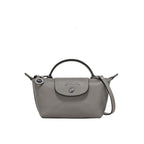 Mini Leder Longchamp Tasche - Grau – Isabels Modehaus