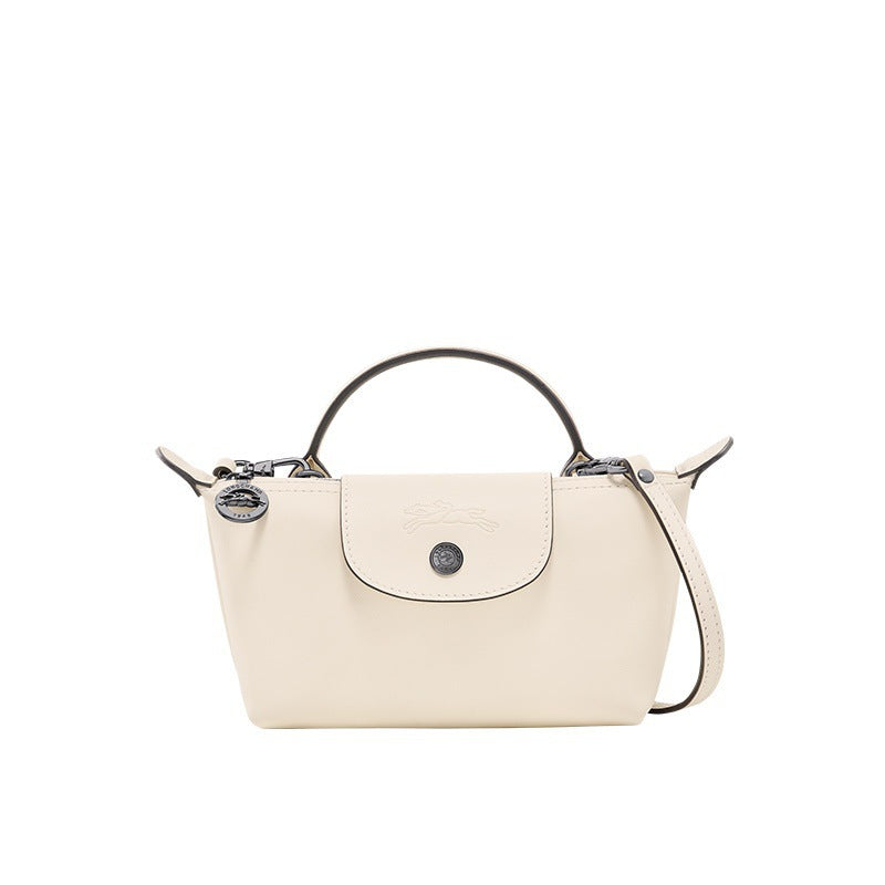 Mini Leder Longchamp Tasche - Weiß – Isabels Modehaus