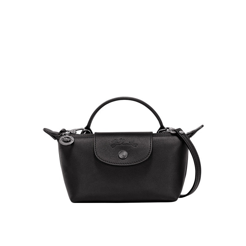 Mini Leder Longchamp Tasche - Schwarz – Isabels Modehaus