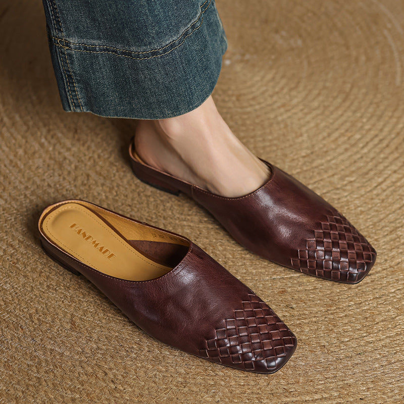 Viola Echtes Leder Mules – Isabels Modehaus