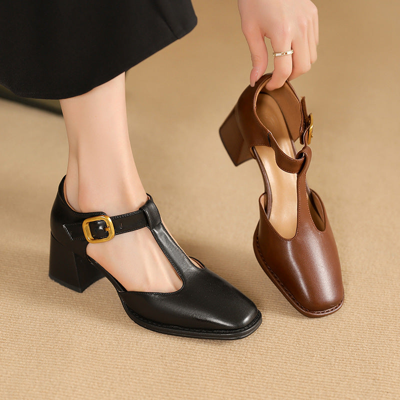 Marcele T-Riemen Leder Pumps – Isabels Modehaus