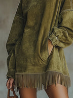 Janine™ - Langärmeliges Minikleid mit Fransen – Isabels Modehaus (Bild 5)