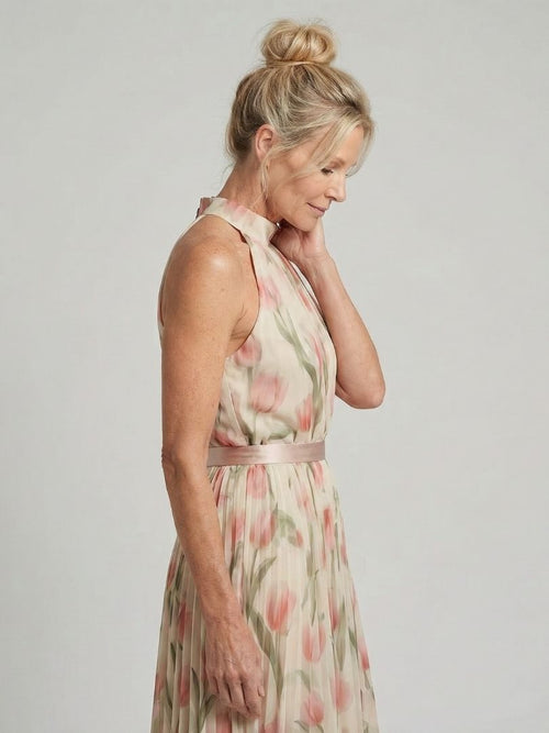 Aurelle | Halter Neck Floral Midi Kleid – Isabels Modehaus (Bild 2)