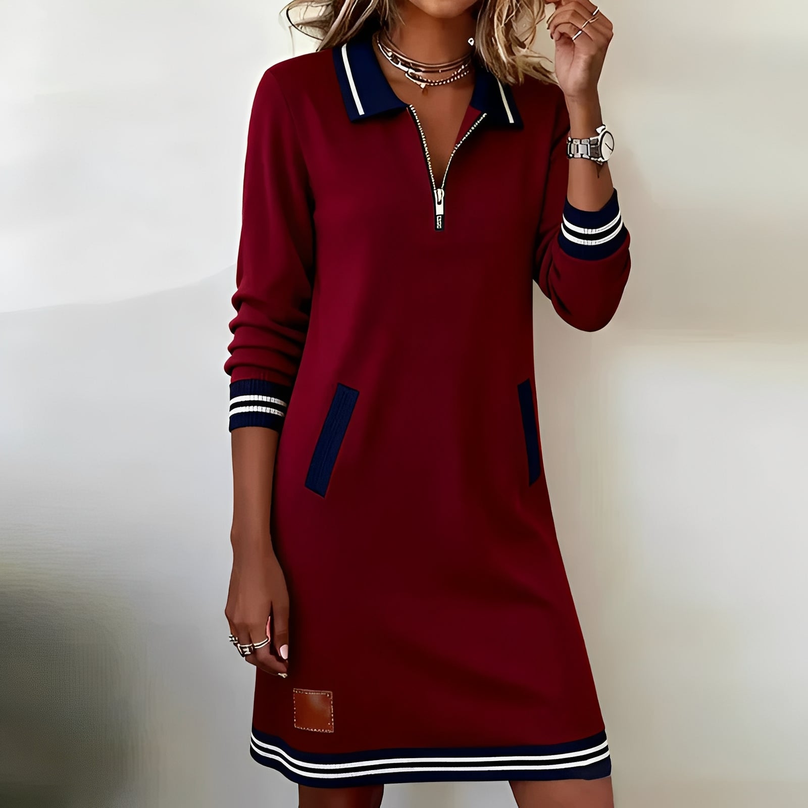 Elora™ - Schickes Langärmeliges Baumwollkleid – Isabels Modehaus (Bild 6)