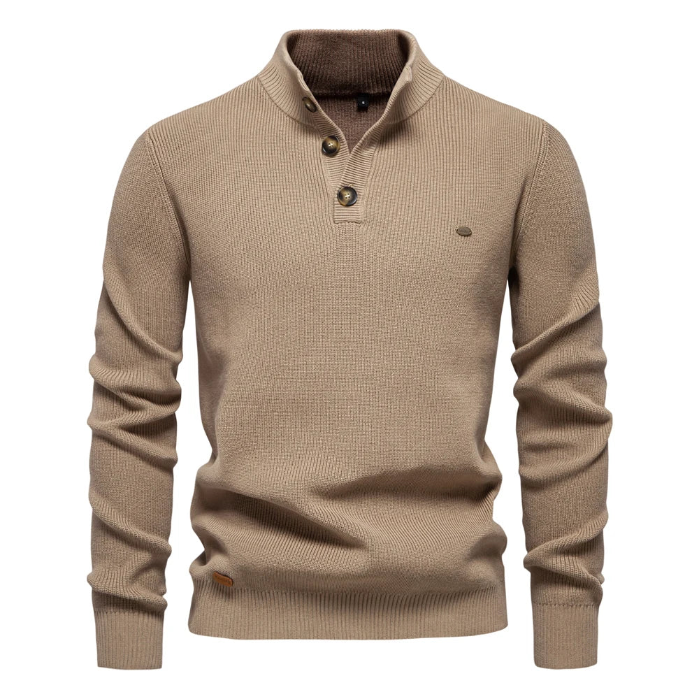 Konrad | Stilvolles Herrenpullover mit Knopfdesign – Isabels Modehaus