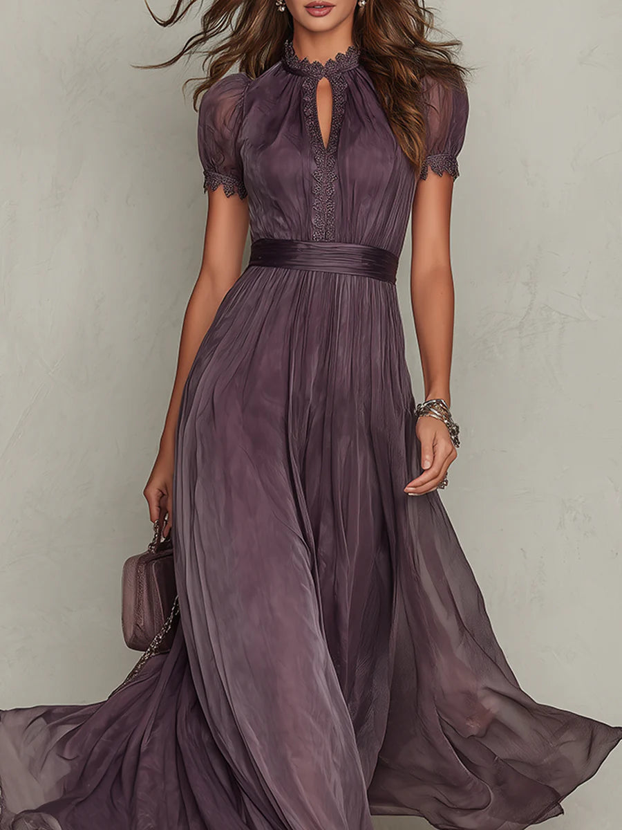 Olivia | Vintage Elegantes Chiffon Maxikleid – Isabels Modehaus (Bild 4)