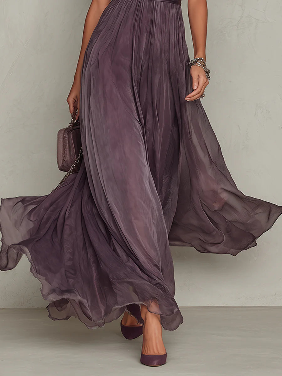Olivia | Vintage Elegantes Chiffon Maxikleid – Isabels Modehaus (Bild 5)