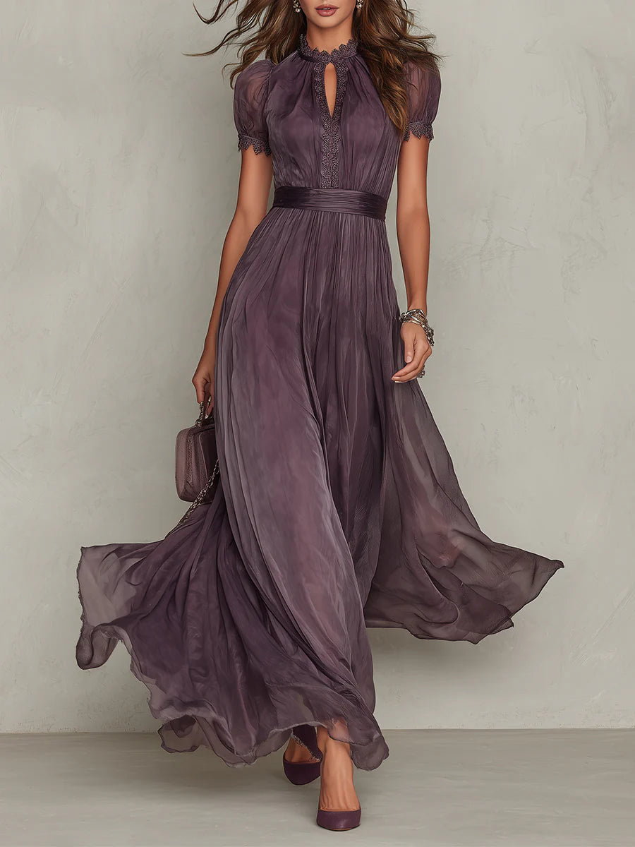 Olivia | Vintage Elegantes Chiffon Maxikleid – Isabels Modehaus
