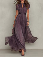 Olivia | Vintage Elegantes Chiffon Maxikleid – Isabels Modehaus