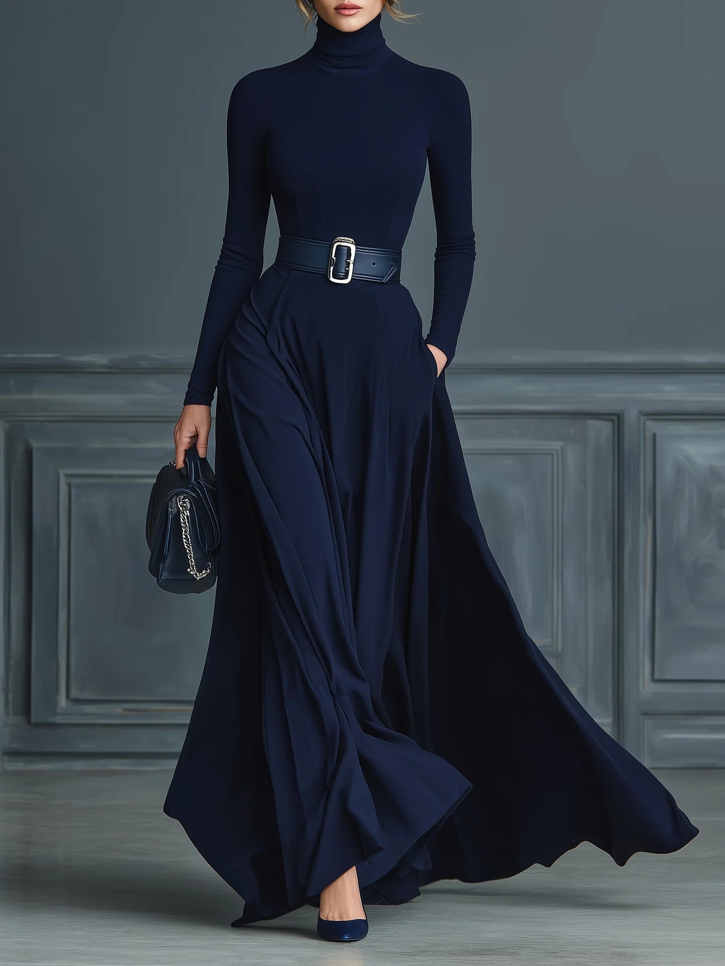 Gerika™ Strick-Turtleneck-Kleid – Isabels Modehaus