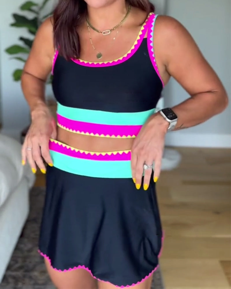 Myra | Eleganter Color Block Dreiteiler – Isabels Modehaus