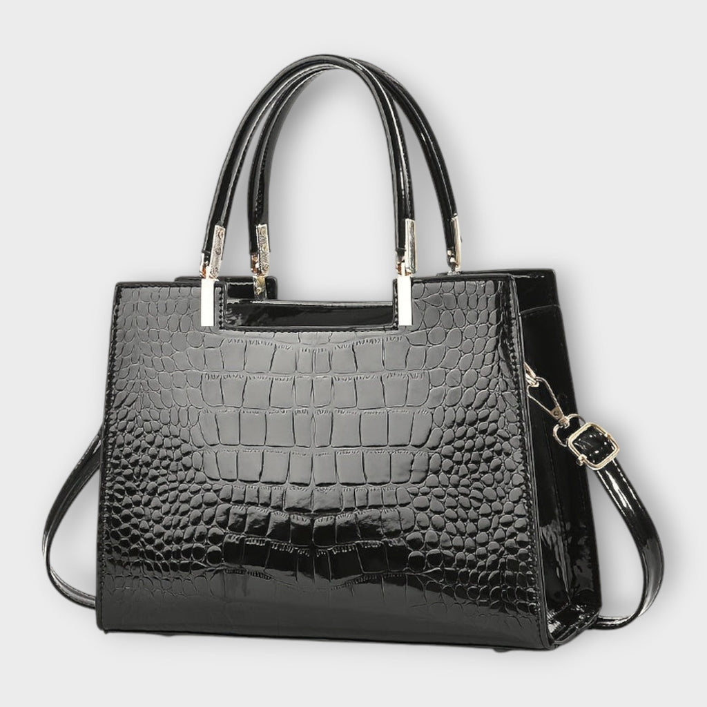 Olivia - Glänzende Krokodilprägung Handtasche – Isabels Modehaus (Bild 2)
