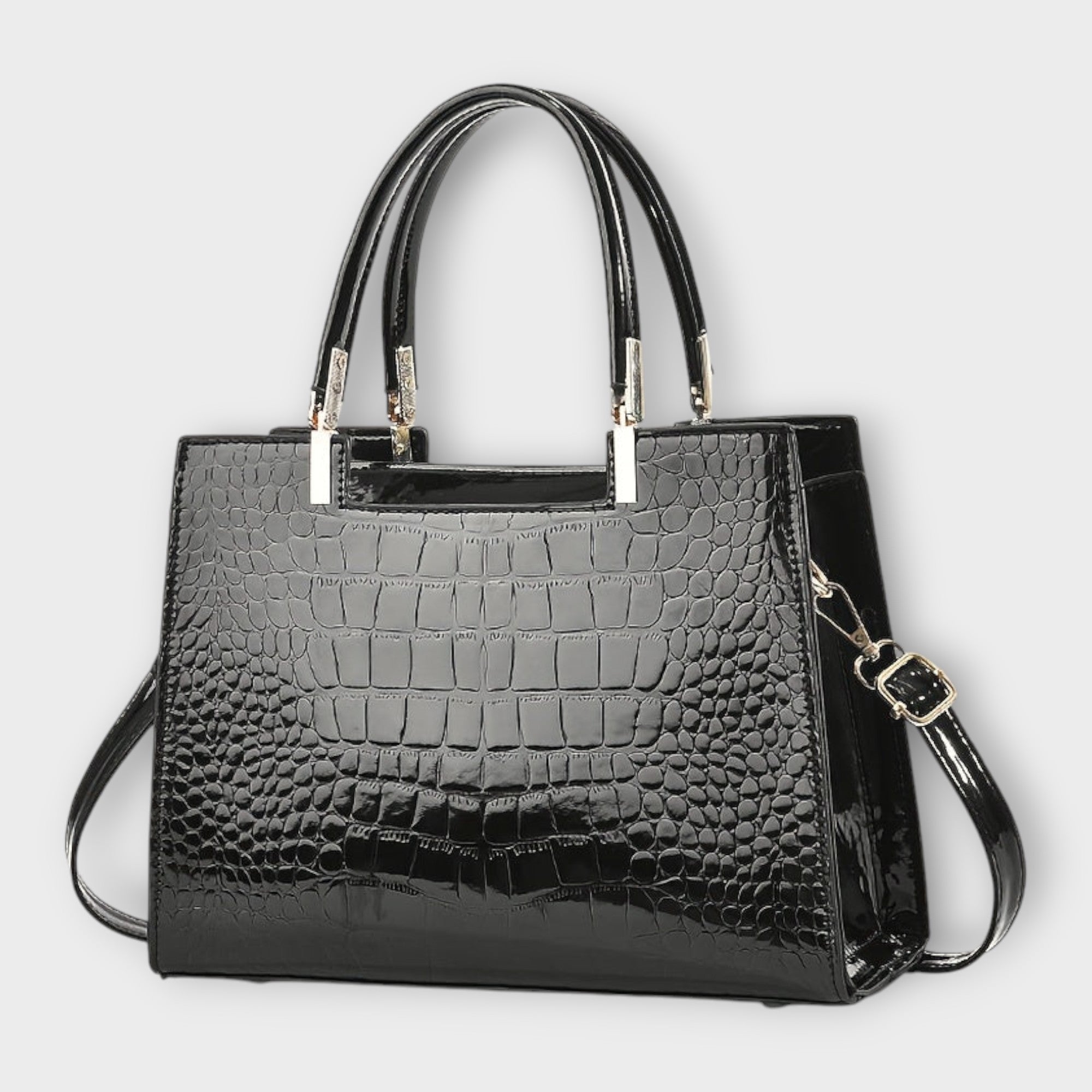 Olivia - Glänzende Krokodilprägung Handtasche – Isabels Modehaus (Bild 2)