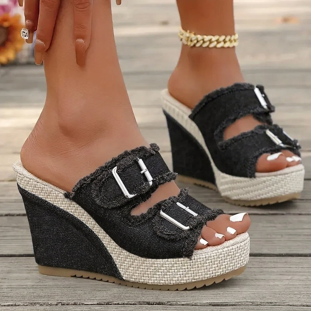 Atelier | Frayed Edge Wedge Sandalen – Isabels Modehaus (Bild 9)