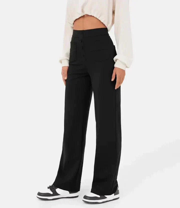 Elastische Hose mit hoher Taille – Isabels Modehaus