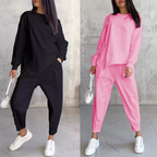 Isabel | Damen Langarm-Sweatshirts mit unregelmäßigem Saum & Hosen-Set