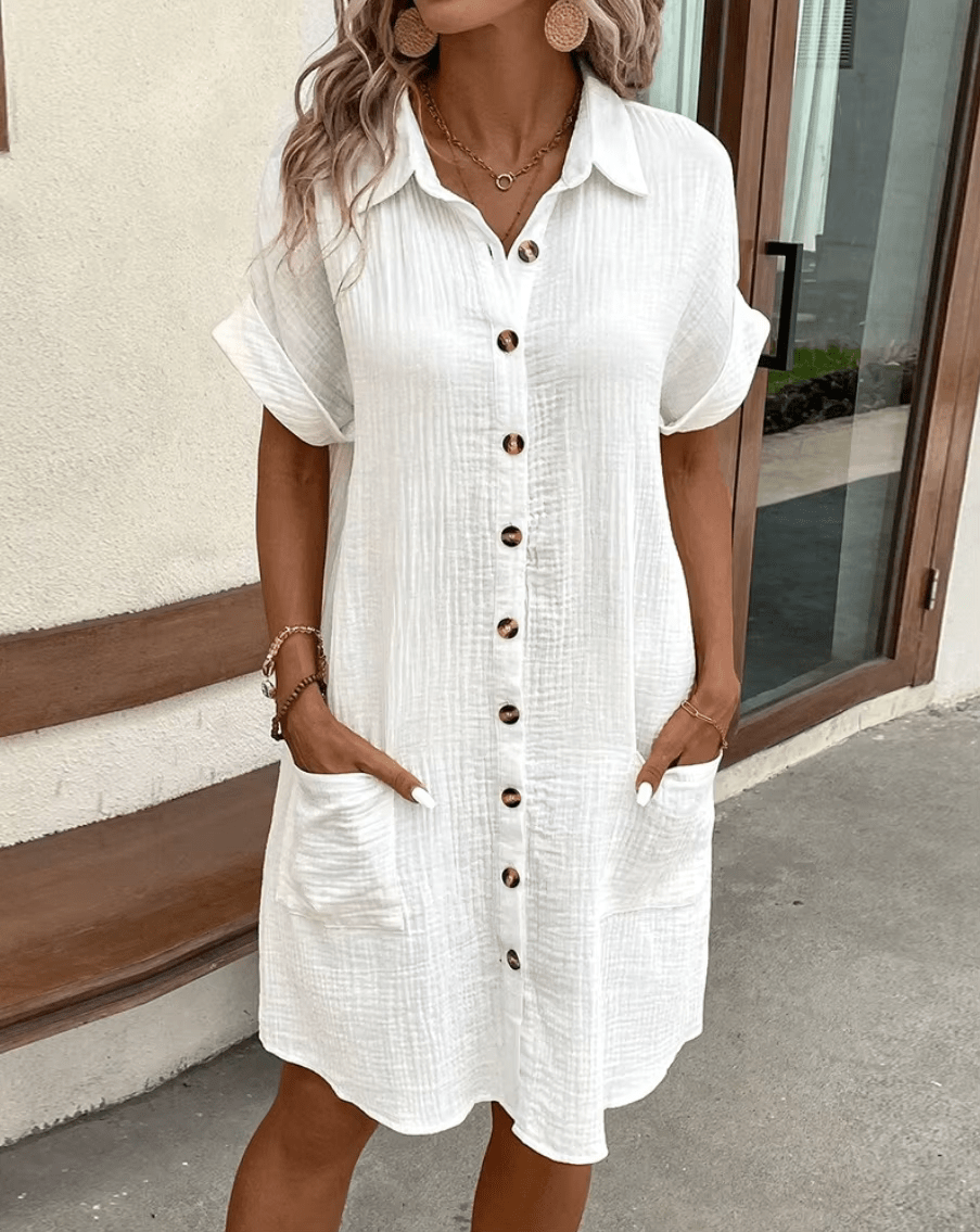 Luz™ - Bequemes Hemdkleid mit Knöpfen – Isabels Modehaus