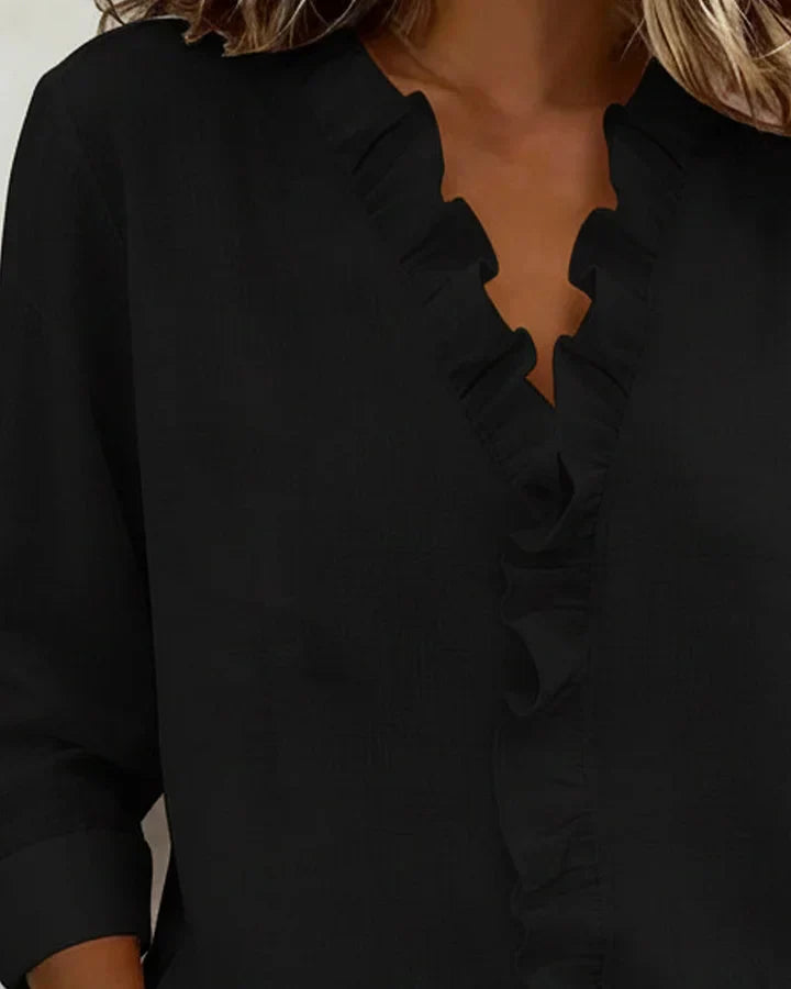 Beatrice | Edle V-Ausschnitt Bluse – Isabels Modehaus (Bild 4)