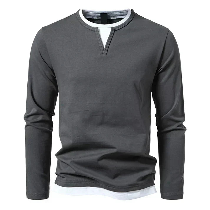 Alwin | Premium Langarmshirt aus gekämmter Baumwolle – Isabels Modehaus