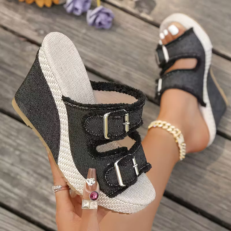 Atelier | Frayed Edge Wedge Sandalen – Isabels Modehaus (Bild 4)