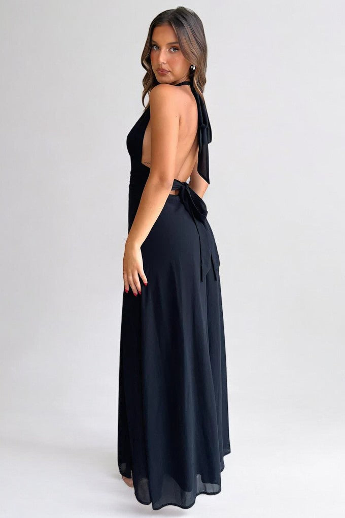 LILLI | Stilvolles Neckholder-Maxikleid mit Hohem Schlitz – Isabels Modehaus (Bild 8)