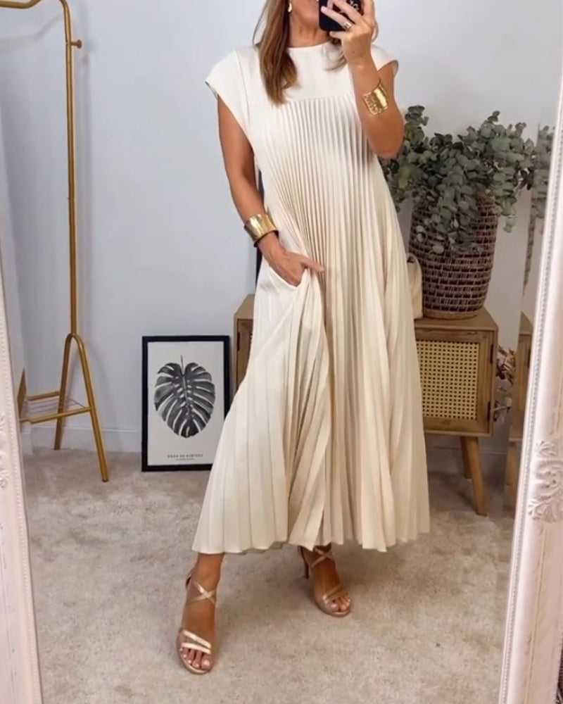 Petra™ – Zeitloses & Bequemes Plissiertes Kleid – Isabels Modehaus