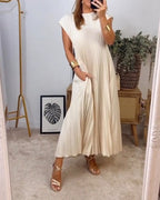 Petra™ – Zeitloses & Bequemes Plissiertes Kleid – Isabels Modehaus