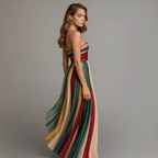 Hildegard | Langes Buntes Kleid ohne Ärmel – Isabels Modehaus (Bild 2)