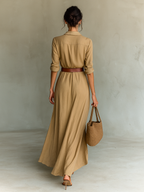 Zenobia | Maxikleid Reverskragen Langarm – Isabels Modehaus (Bild 4)