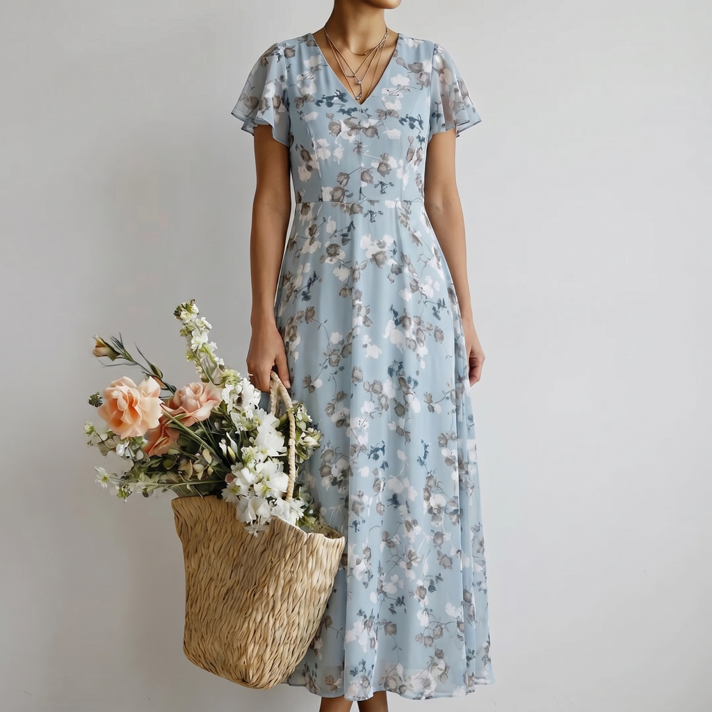ISMERIA | FLORAL CHIFFON MAXIKLEID – Isabels Modehaus
